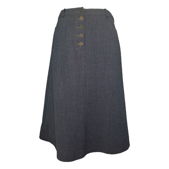 Keraia Retro Look A-Line Denim Skirt - Picture 1 of 8